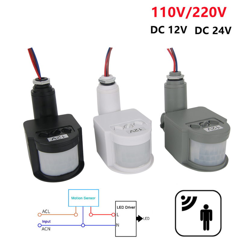 Outdoor Power Outlet Weatherproof - 12V Motion Sensor 220V/110V PIR Movement