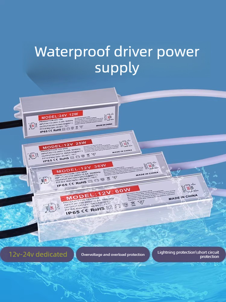 Outdoor Power Transformer - AC/DC Waterproof Lighting Power Supply IP67