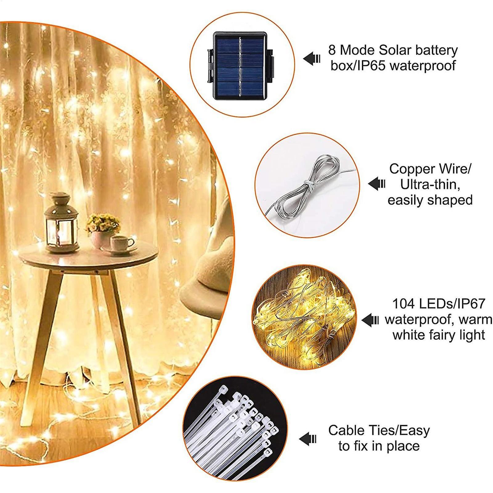 Outdoor Power Outlet Solar - Solar Umbrella String Light 104 LED