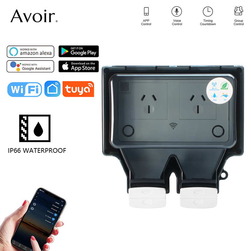 Outdoor Power Inlet Box - Avoir Tuya Wifi Waterproof Electrical Socket