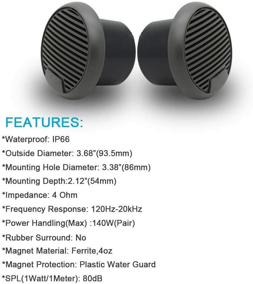 Herdio 2PCS 3'' Bluetooth Mari - Outdoor Power For Hot Tub review and price