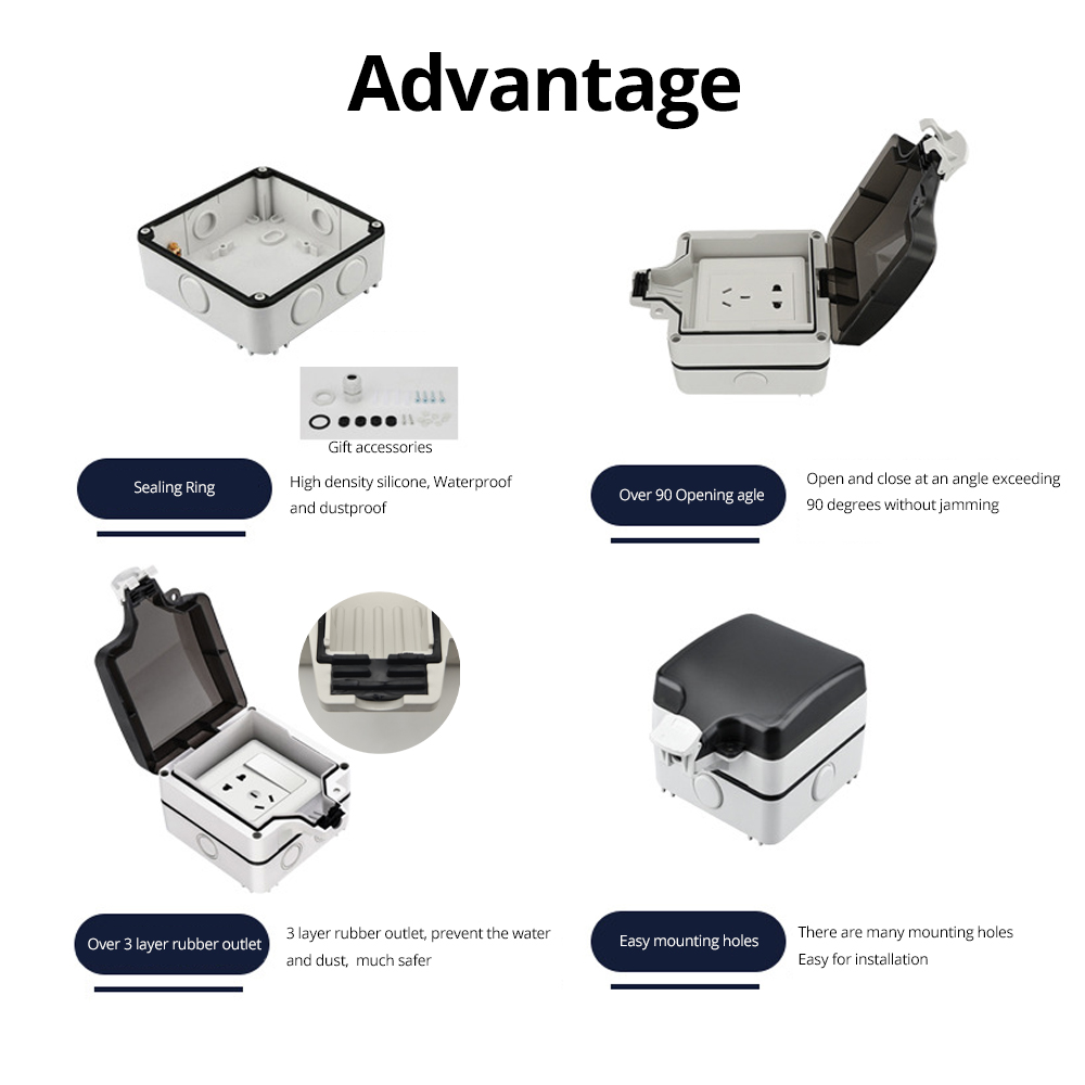 Wallpad IP66 Dustproof Waterpr - Outdoor Power Outlet review and price