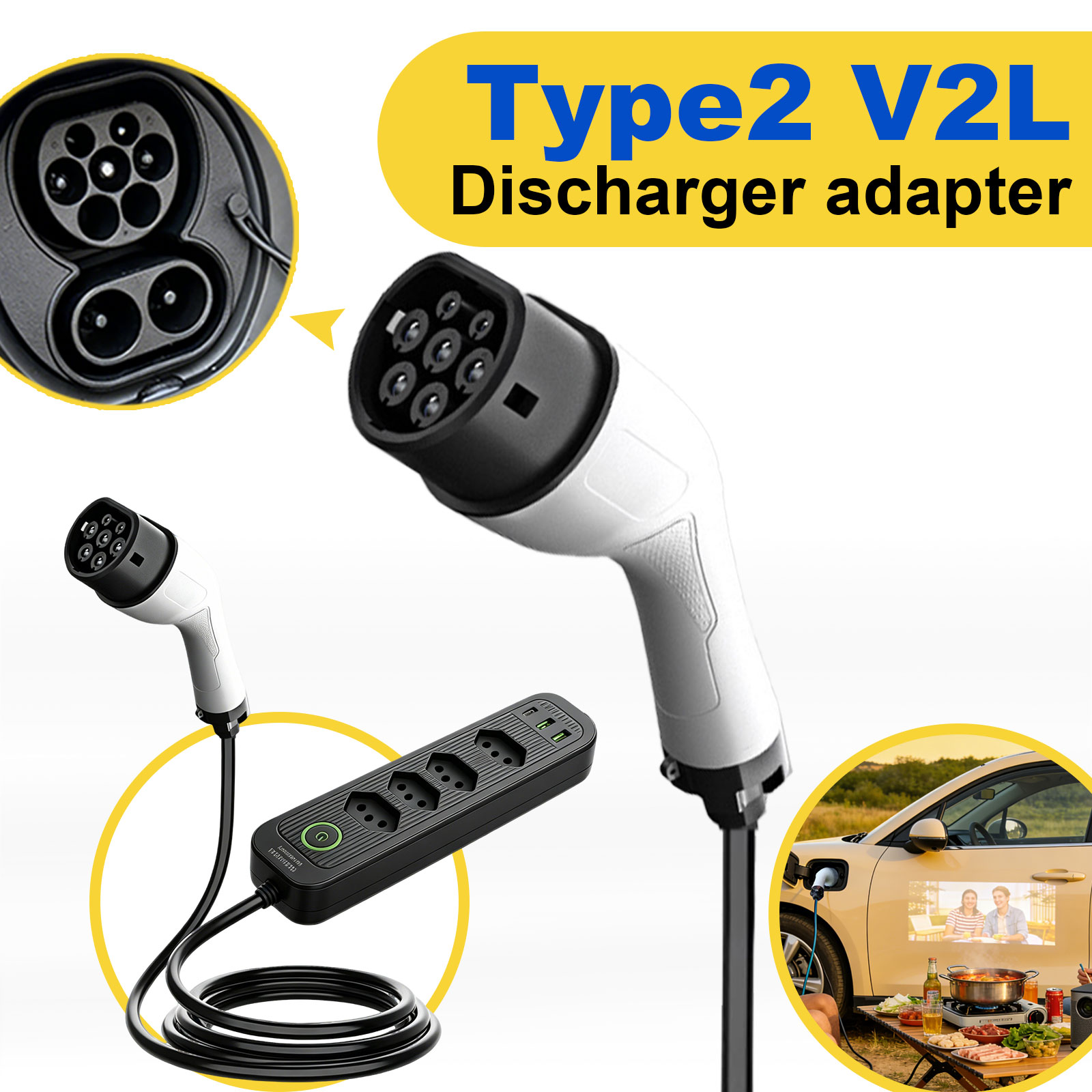Type2 V2L Discharge Adapter 16 - Outdoor Power Outlet review and price