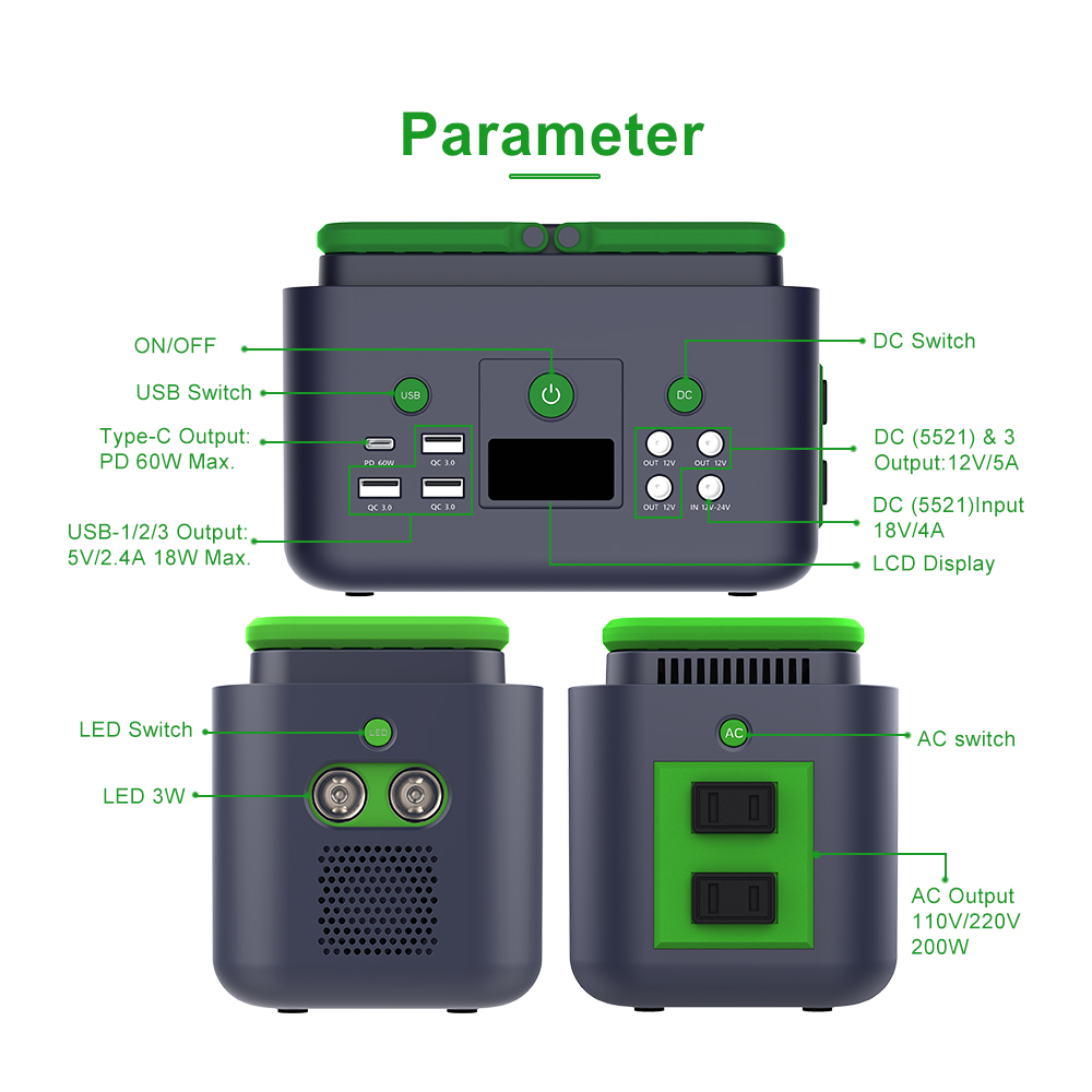 200W Portable Solar Power Stat - Outdoor Power Bank With Ac Outlet review and price