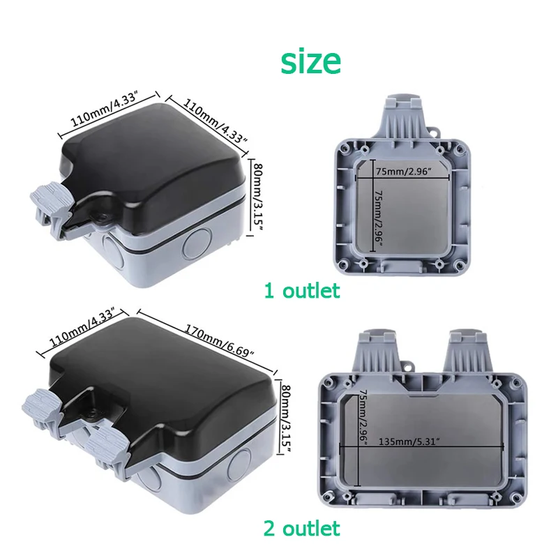 EU KR Outdoor Wall Waterproof  - Outdoor Power Inlet Box review and price