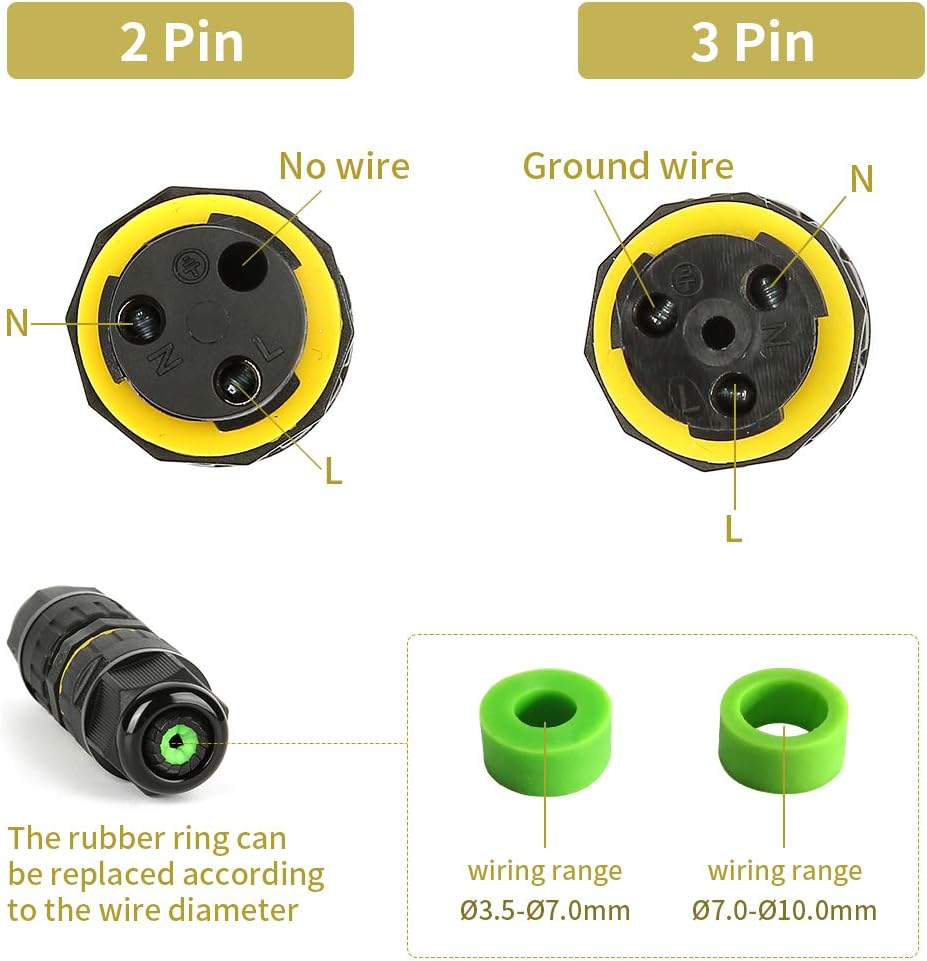 M16 2PIN 3PIN IP68 Waterproof  - Outdoor Power Wire review and price